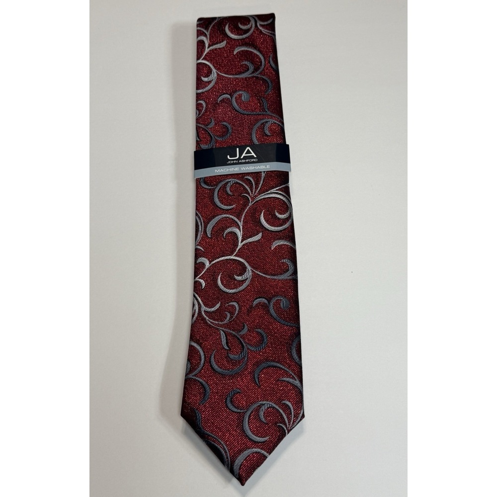 John Ashford Classic Neck Tie Glitz Paisley Red
